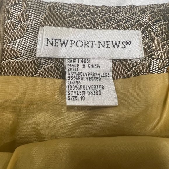 Ladies Newport News Gold Brocade Type Pencil Skirt Size 10 - Picture 3 of 4